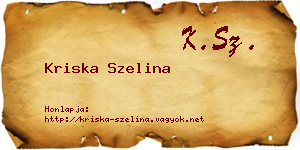 Kriska Szelina névjegykártya